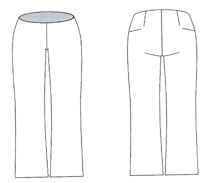 Pants without lining front and back