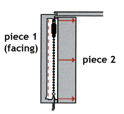 Turn, carefully open flaps and attach zip to single layer