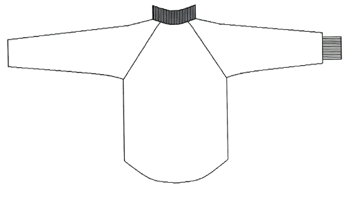 Basic model raglan jacket viewed from back