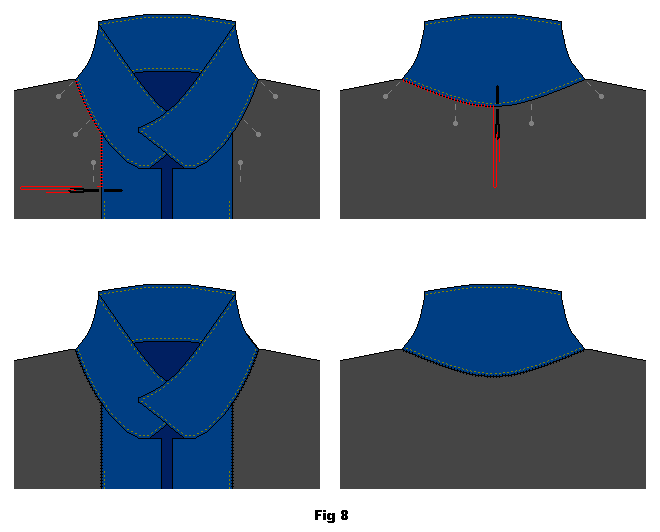 Use small stitches and hand sew the fleece sweater to the denim jacket.
