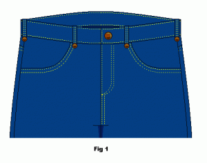 Jeans/pants viewed from front side.