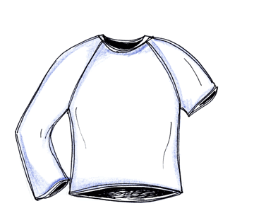 T-shirt with long and short sleeve