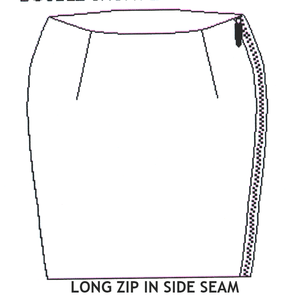 Examples of where to insert zips in the non-stretch skirt pattern ...