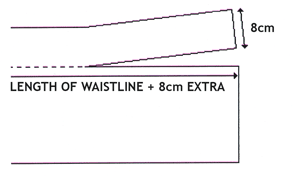 Length of waist + 8 cm