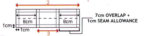 Front piece with seam allowance