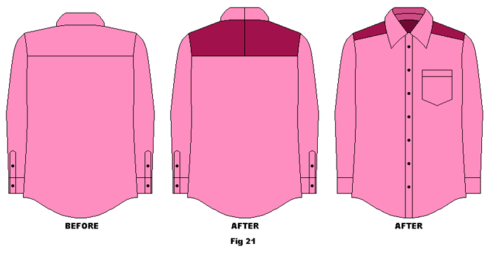 Finished example of the shirt - before and after adaptation