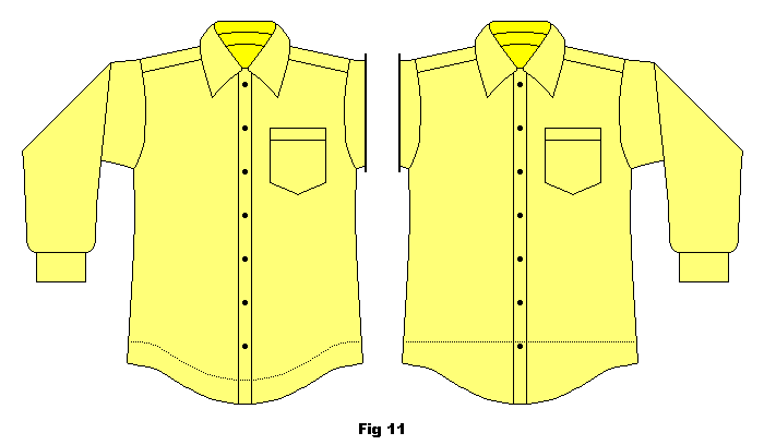 Re-cutting the hem on front piece - either curved or straight