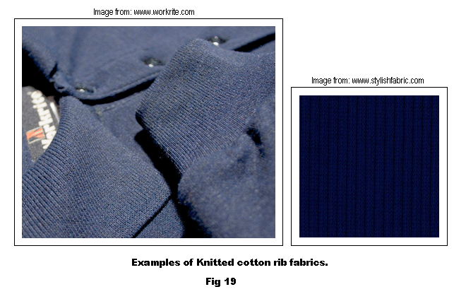 Examples of cotton rib knit fabric