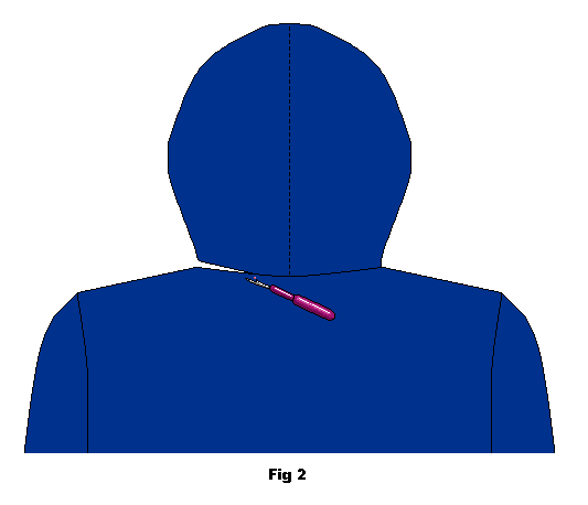 Remove the hood by unpicking the seam