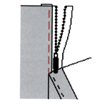 Turn pants to outside and attach zip to right side