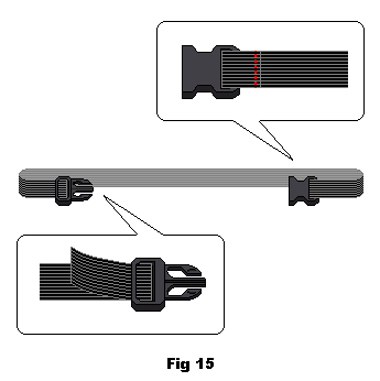 Attach the “female” end of the clip, thread the elastic through the belt loops of the skirt and attach the “male” end of the clip