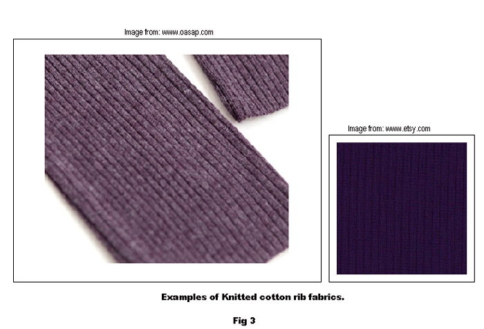 Examples of ribbed knit fabric
