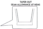 Taper out seam allowance at hem