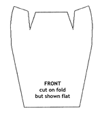 Front cut on fold shown flat