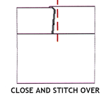 Close and stitch over