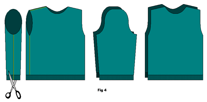 Cut open body and sleeves as close to the seams as possible