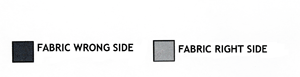 black=fabric wrong sida, grey = right side