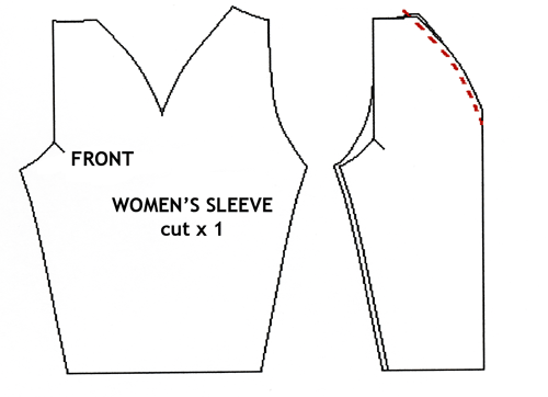Sleeve cut in one piece